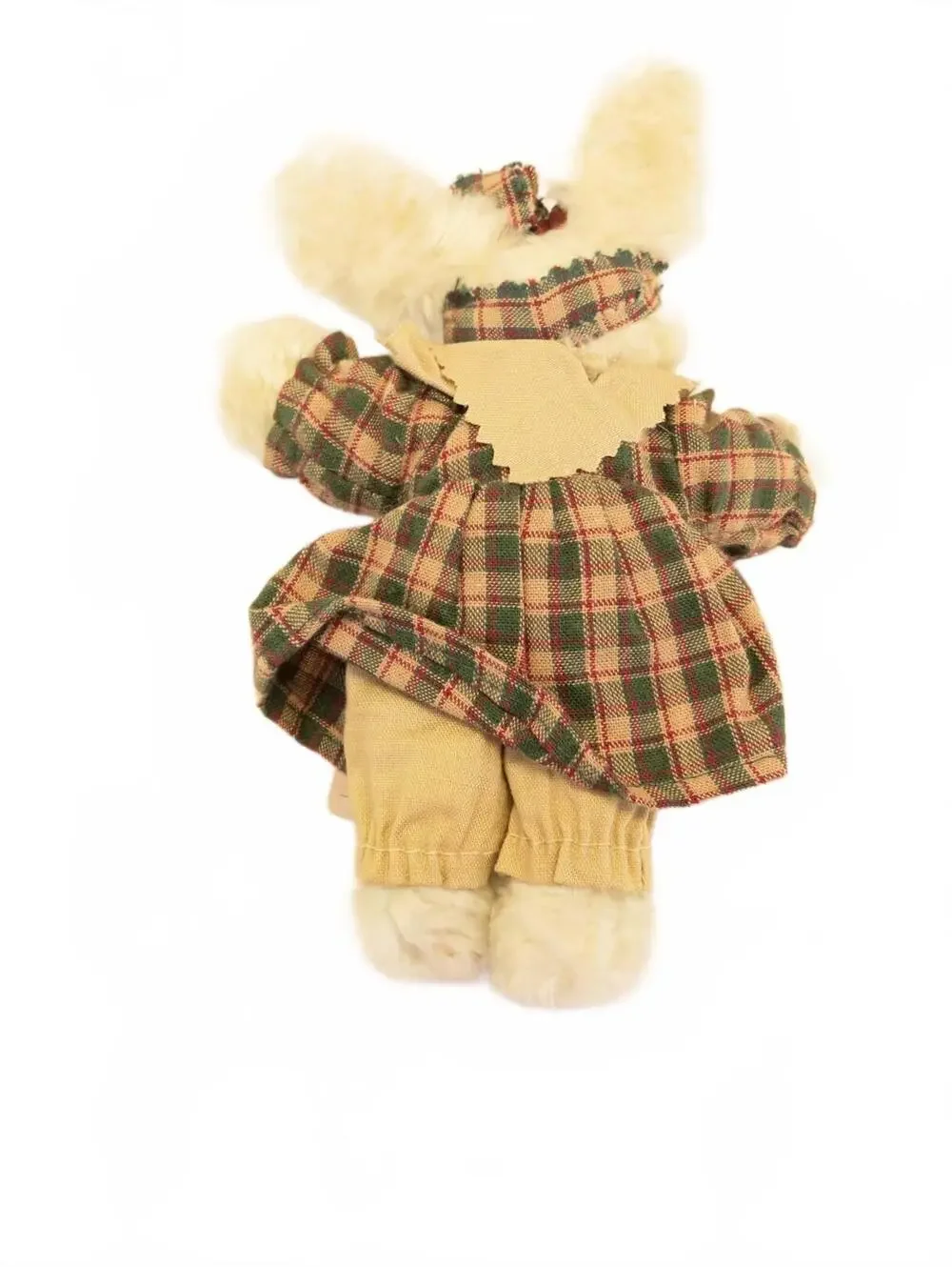 Vintage Boyds The Archive Collection Ornament Plush Bunny Doll in Plaid Dress